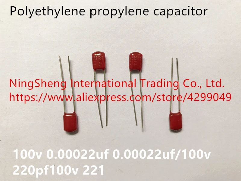 Оригинальный новый 100% полиэтиленовый пропиленовый конденсатор 100 в 0 00022 мкФ Ф/100
