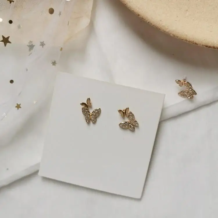 Crystal Stud Earrings Insect Party Korea Silver Jewelry Butterfly Earring | Украшения и аксессуары