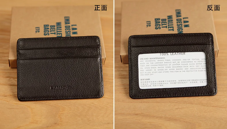 LAN 100% Leather  mens  credit card case slim bank card case credit Card Holder hot sale ID card holder fashion  travel case