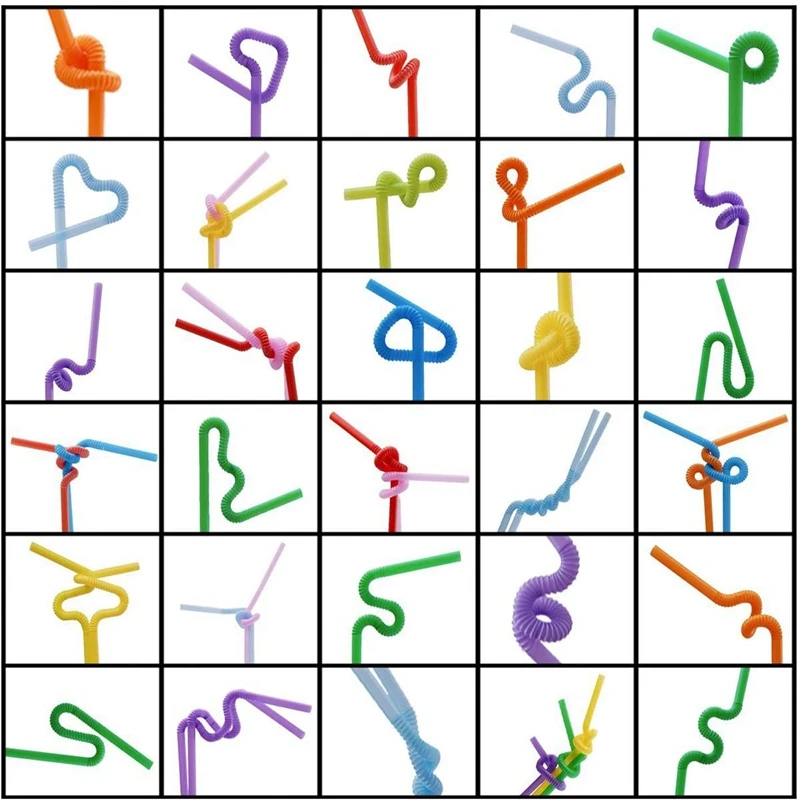 

300Pcs 10.2 inch Colorful Plastic Drinking Straws, Individually Packaged Disposable Extra Long Flexible Straws