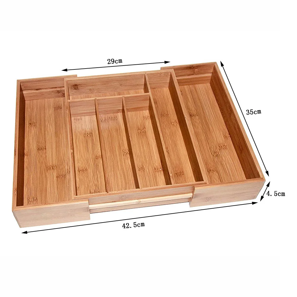 Выдвижные столовые приборы бамбуковый ящик деревянный Органайзер лоток