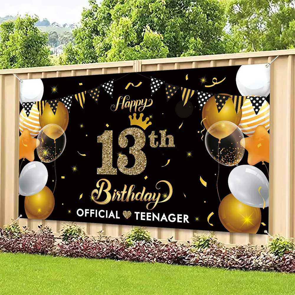 Фон для фотосъемки с надписью Happy Birthday 13 лет официальное украшение вечевечерние