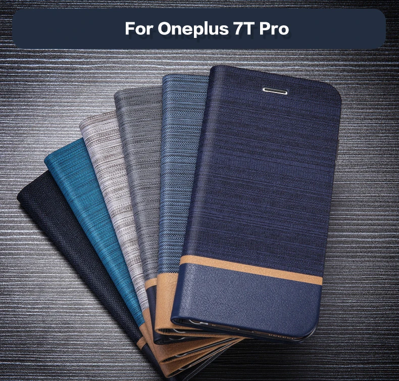 

Чехол-бумажник из искусственной кожи для Oneplus 7T Pro, чехол-книжка в деловом стиле для Oneplus 7T Pro, мягкая задняя крышка из силикона