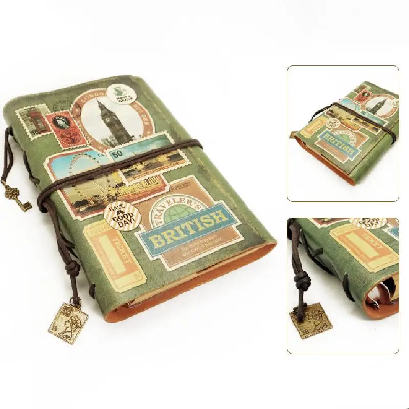 

Retro Pu Leather Notebook Creative Kraft Paper Planner Sketchbook Agenda Diary Notebooks Stationery For School Supplies Notepad