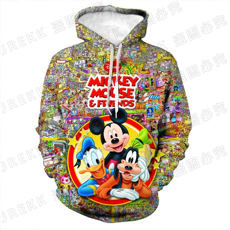 

Mickey Mouse Hoodies Men Women Children Sweatshirts 3D Print Pullover Streetwear Casual Long Sleeve Boy Girl Kids Cool Coat