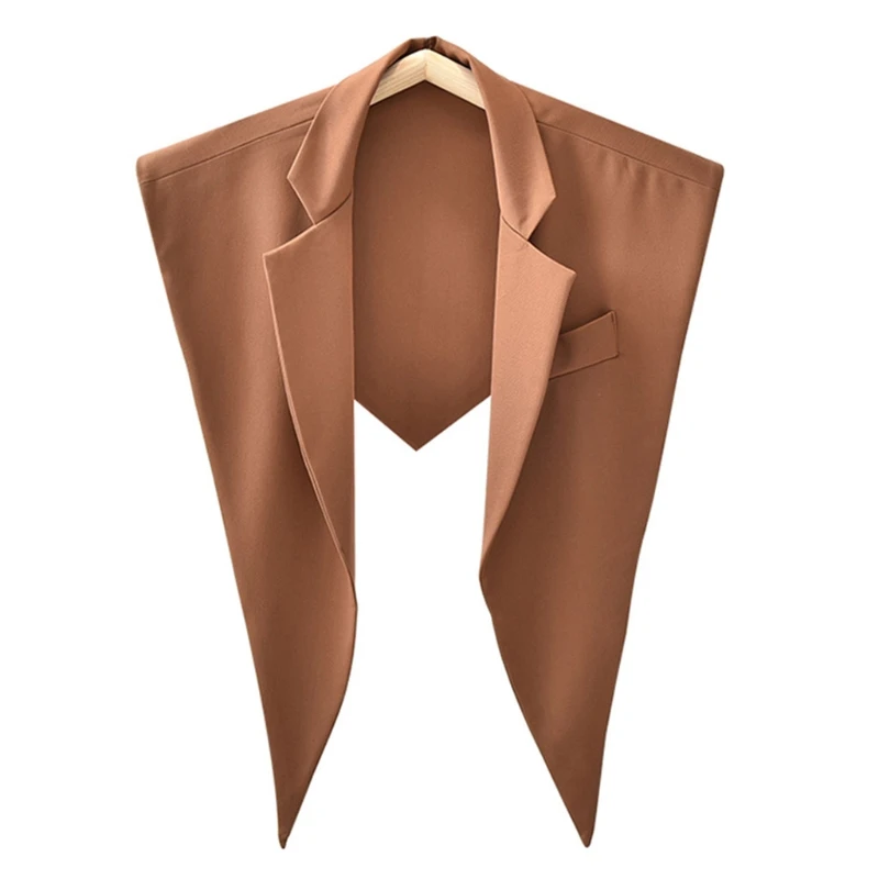 

Women Triangle Scarf Shawl Office Lady Lapel Solid Color Fake Collar Necklace 875B