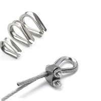 10pc 304 steel wire rope protection ring u cable thimbles clamps rigging fasteners anchor line loop boat sleeve clip fittings