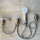 Латунный Смеситель для ванны с 4 отверстиями, регулирующий клапан для горячей и холодной воды, кран для ванны, из латуни