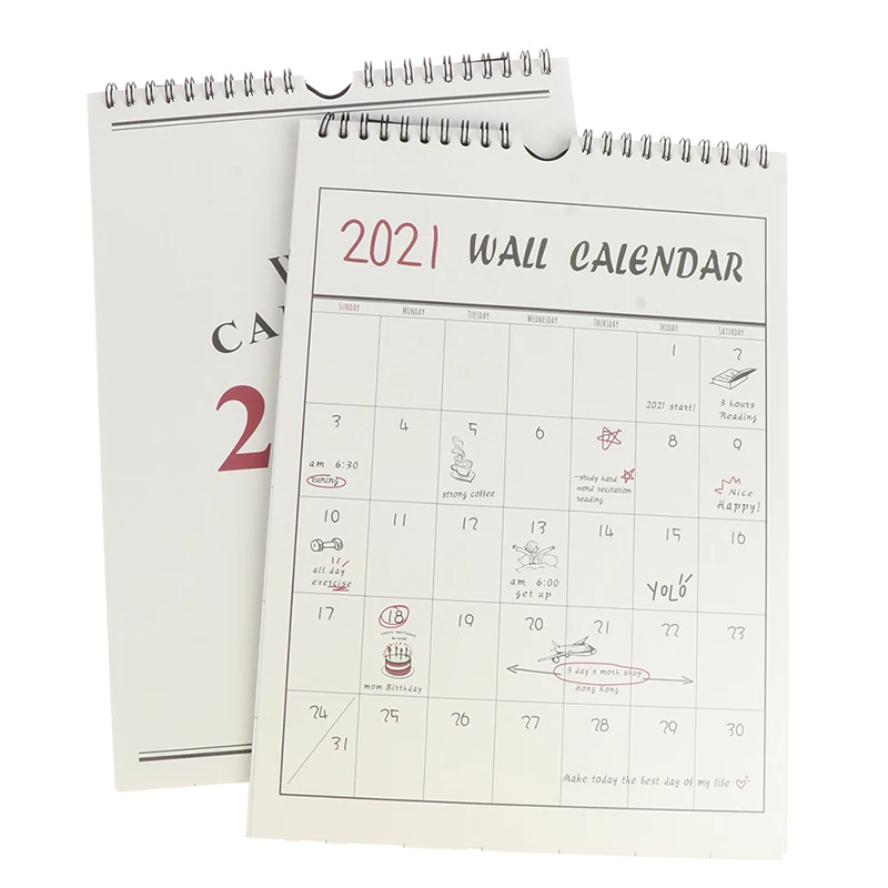 

1PC 2021 Wall Calendar Agenda Organizer Home Office Hanging Wall Calendar 20.7*29cm