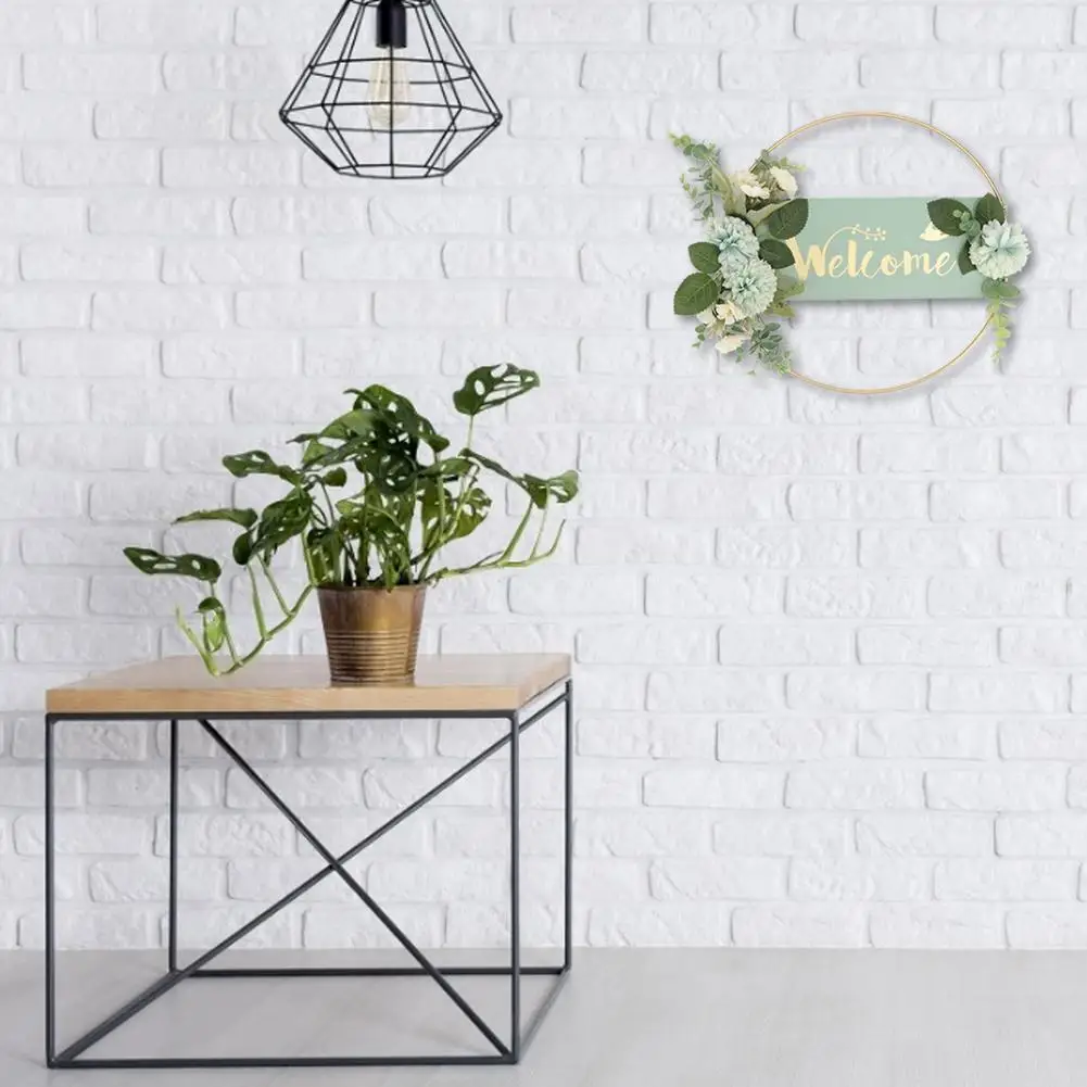 

Welcome Wreath Welcome Sign board Artificial Eucalyptus Wreath Decoration Window Farmhouse Ornaments Wall Decor Floral Wreath