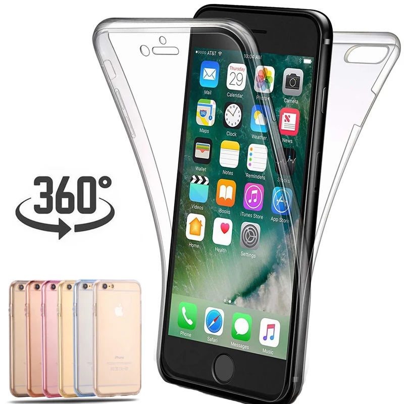 360 Full Body Protective Soft Silicone Case for iPhone 5 5S 6 6S 7 8 Plus TPU Case for iPhone X XS XR 11 Pro Max Phone Cases