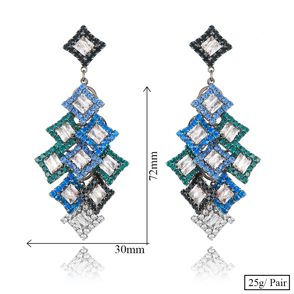 Женские свадебные серьги GODKI роскошные с квадратными кисточками и кристаллами из