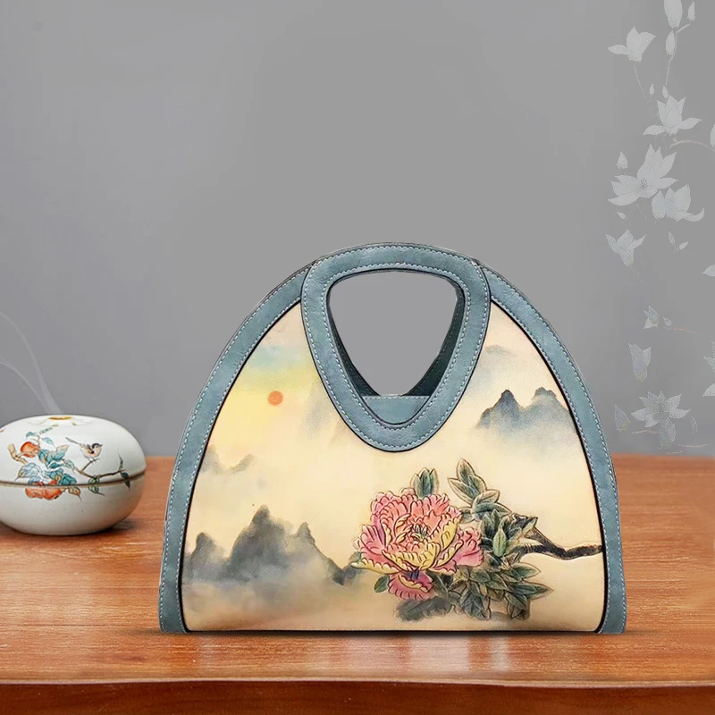 

Винтажная женская сумка из искусственной кожи, Роскошные роскошные дамские сумочки с красивыми цветами ручной вышивки, модные тоуты для по...