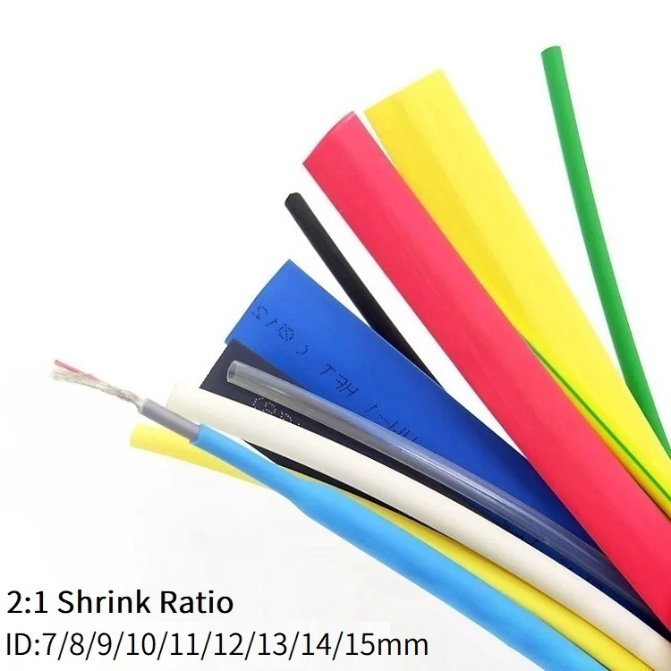 Heat Shrink Tube 7mm 8mm 9mm 10mm 11mm 12mm 13mm 14mm 15mm 2:1 Shrinkage Ratio Polyolefin Insulate Wire Wrap Repair Cable Sleeve |