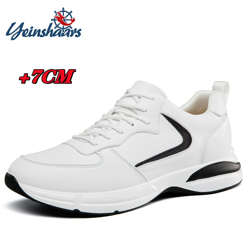 

YEINSHAARS Sports Sneakers Men Heightening Elevator Shoes Height Increase Shoes Man Daily Life Height Increasing 7-8CM