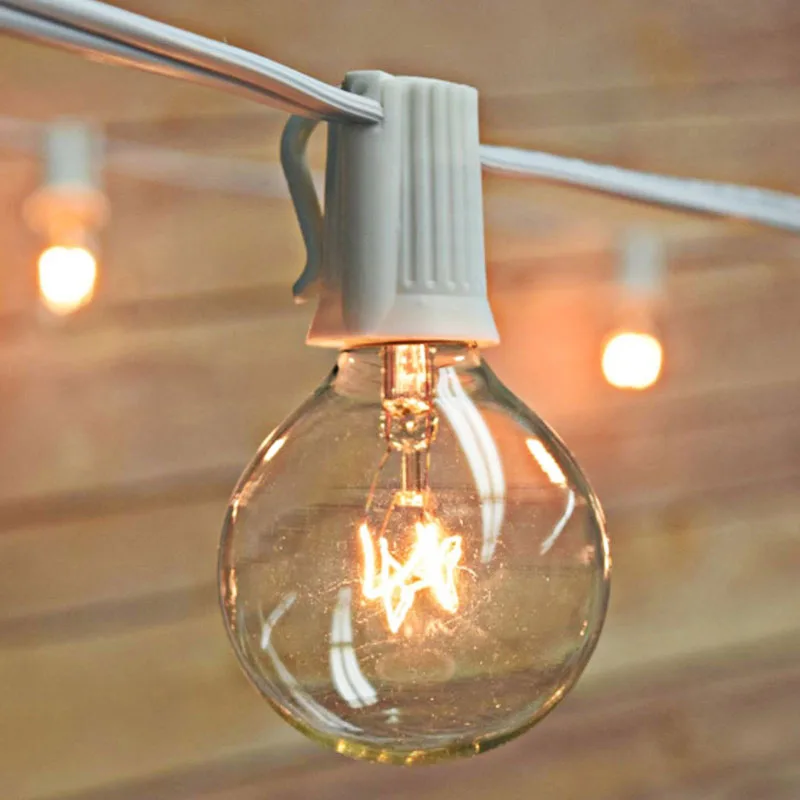 G40 светодиодная гирлянда Водонепроницаемая IP44 наружная гирлянда 25X G40 Led прозрачный шар гирлянда из ламп Новогодняя лампа с подвесом дропшиппинг