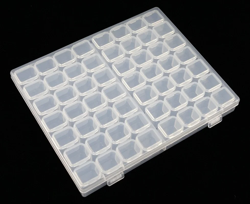 

56Grid Adjustable Plastic Storage Box for Diamond Mosaic Tool Box Special Shaped Bead Organizer Nail Rhinestones Storage Case