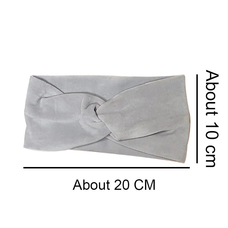 Повязка на голову женская с узлом мягкая зимняя плюшевая хлопковая