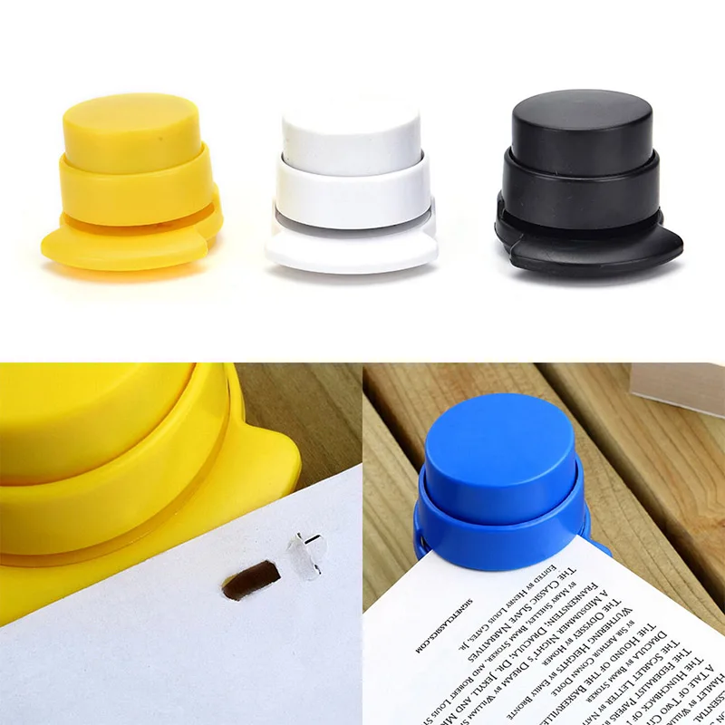 

1X Office Home Staple Free Stapleless Stapler Paper Binding Binder Paperclip