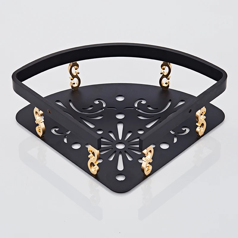 Полка для ванной черная из алюминия | Обустройство дома