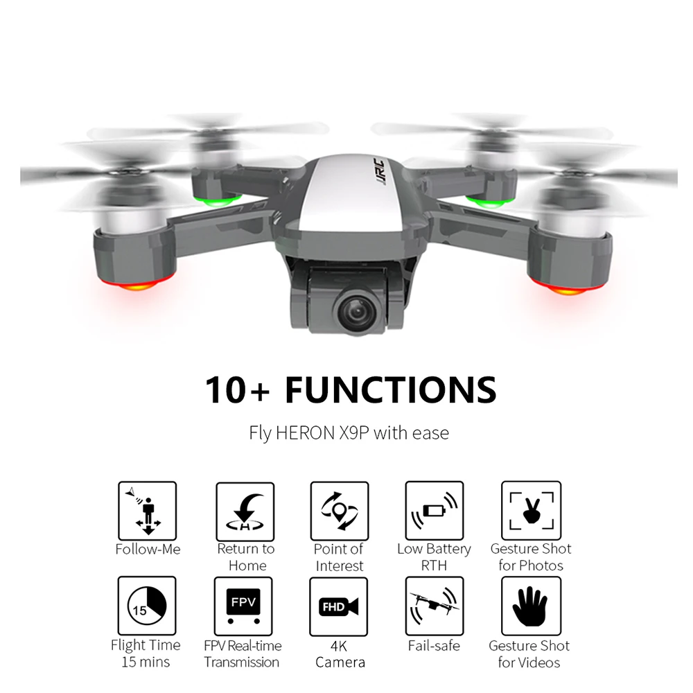 Складной Квадрокоптер JJRC X9PS складной Радиоуправляемый квадрокоптер с камерой 4K