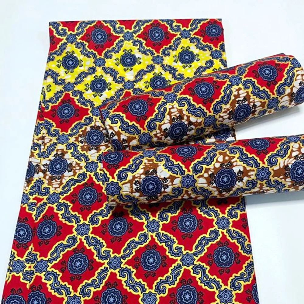 

New arrival African Wax Print Fabric Golden Prints Ankara Pagne Wrap Tissu 100%Cotton Material Patchwork for Party 6 yards