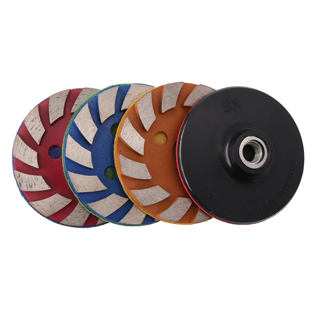 

Алмазный шлифовальный диск 4 шт./компл., 4 дюйма, сухой/влажный шлифовальный диск для гранита, Бетонного Пола, стакан