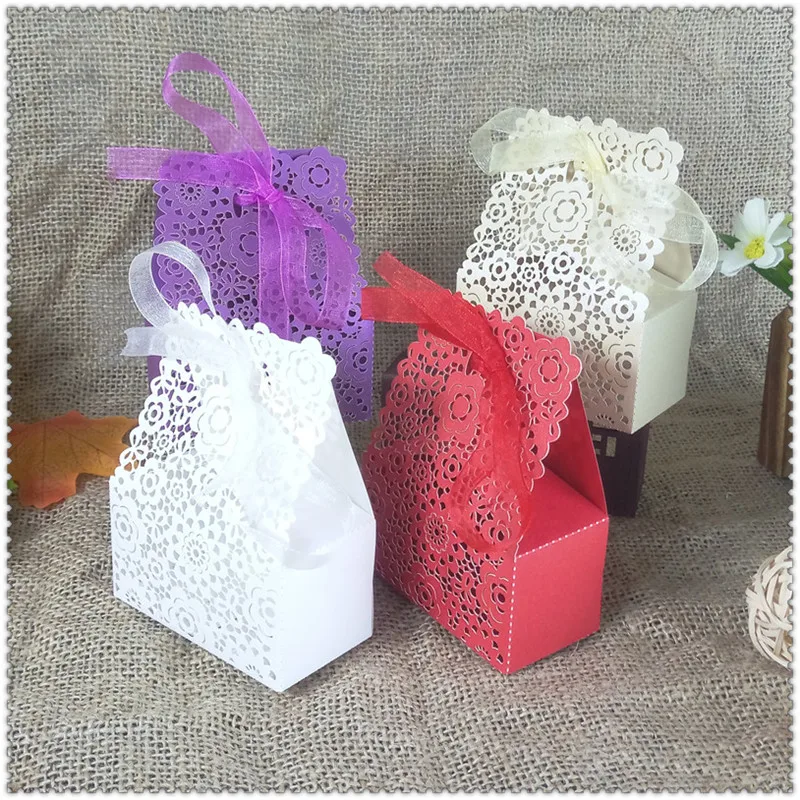 

50pcs Wedding Candy Gift Box Ribbon Party Christmas Candy Box Birthday Party Decoration Baby Shower 6ZT21