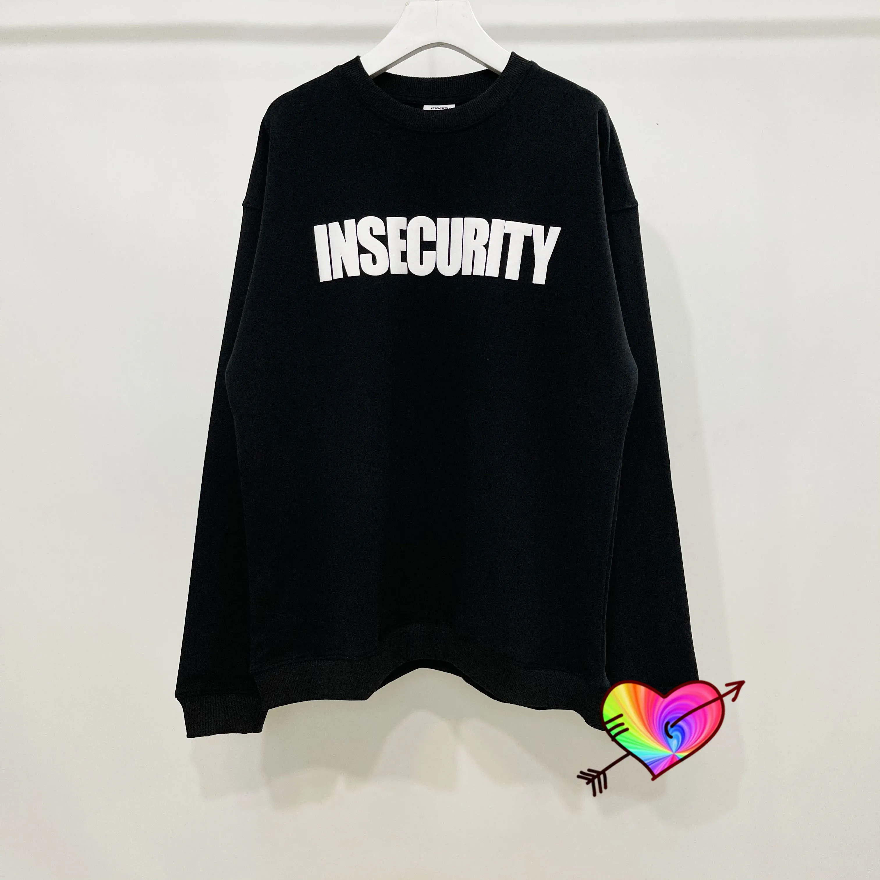

2021FW VETEMENTS INSECURITY Logo Sweatshirt Men Women 1:1 High Quality Foam Print Vetements Limited Edition Hoodie VTM O-neck