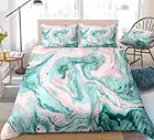 Комплект постельного белья для мальчиков и девочек, комплект из 3 предметов с мраморным пододеяльником и постельного белья розового, голубого и мраморного цвета, с абстрактным дизайном, роскошная двуспальная кровать