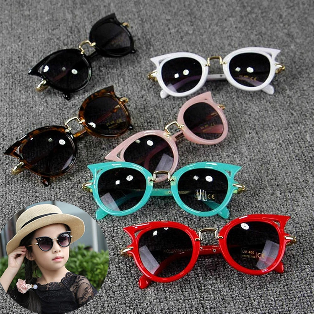 

New Retro Cat Fashion Eyes UV Protection Kids Baby Wild British Cool Style Trend Metal Cross-border Children's Sunglasses