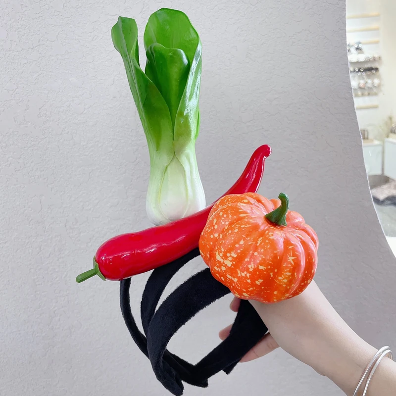 

NEW Funny Carrot Headband Vegetable Hair Bands for Women Female Cute Spoof Headwear Wash Face Hairband Hair Accessories Gifts