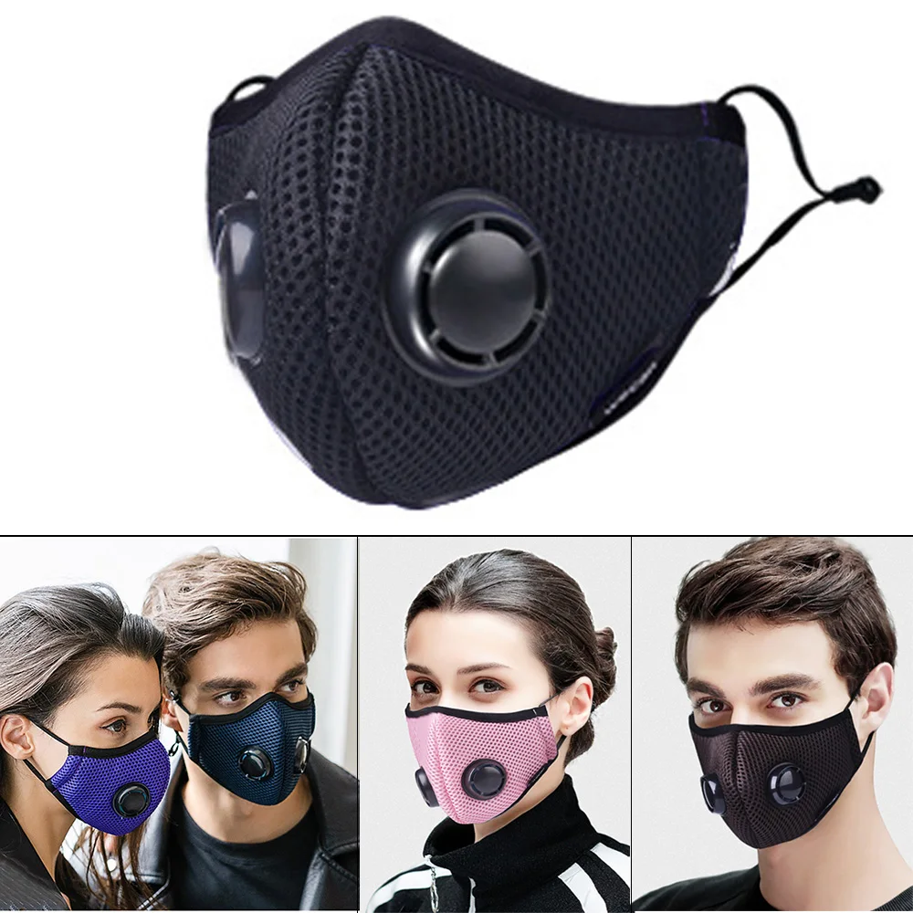 Маска против пыли PM2.5 дышащие Теплые маски для рта с двойным фильтром дыхательный клапан костюм для женщин и мужчин анти-туман респиратор