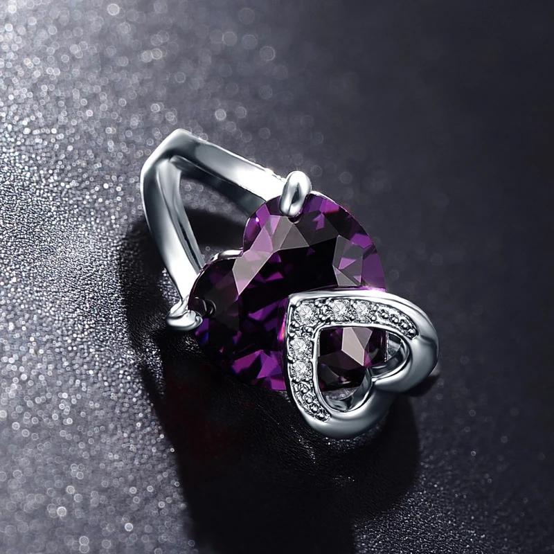 2 вида цветов модное винтажное кольцо больших размеров с сердцем