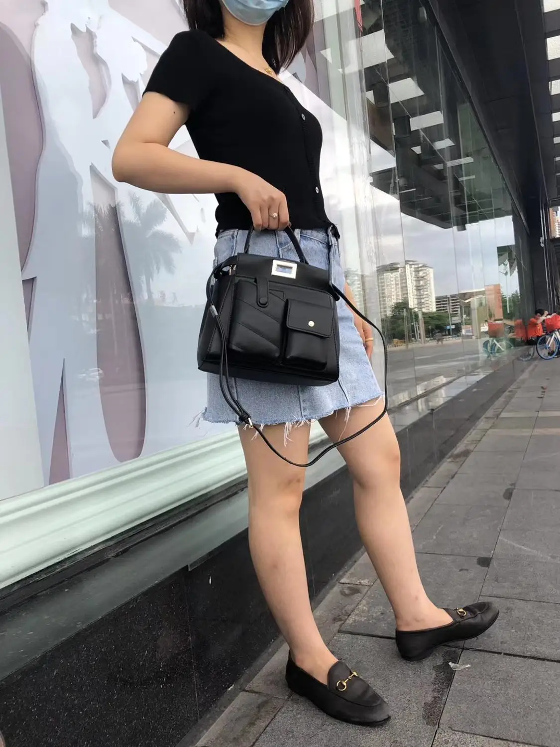 

free shipping 2020 the new style fashion and cool genuine cow leather women handbag one shoulder bag crossbody bag 23 cm 2 color