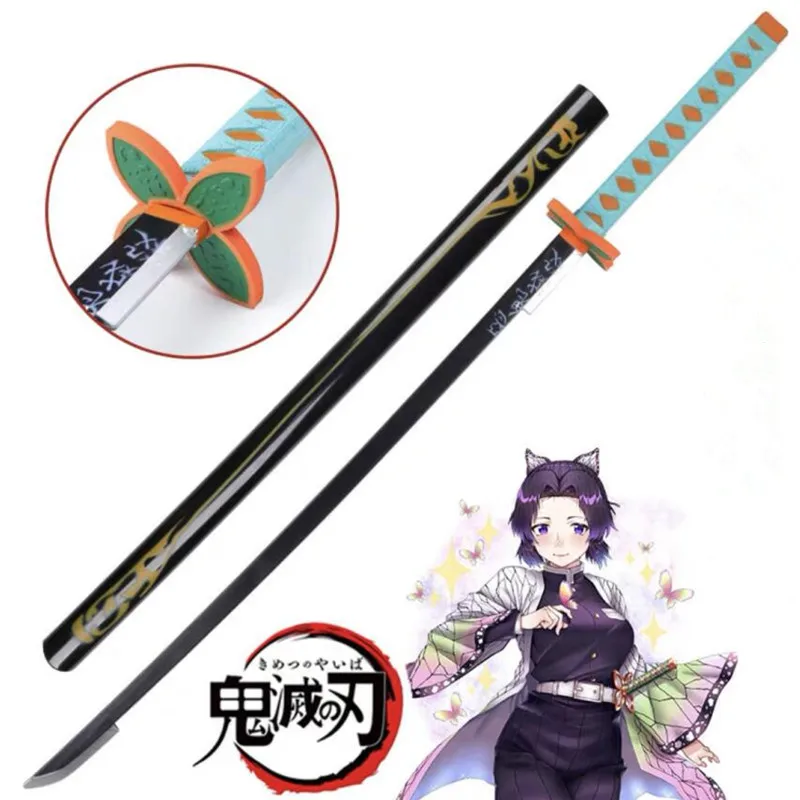1:1 искусственный рассекающий меч Rengoku Kyoujurou Black Sowrd нож ниндзя из аниме Kimetsu no Yaiba