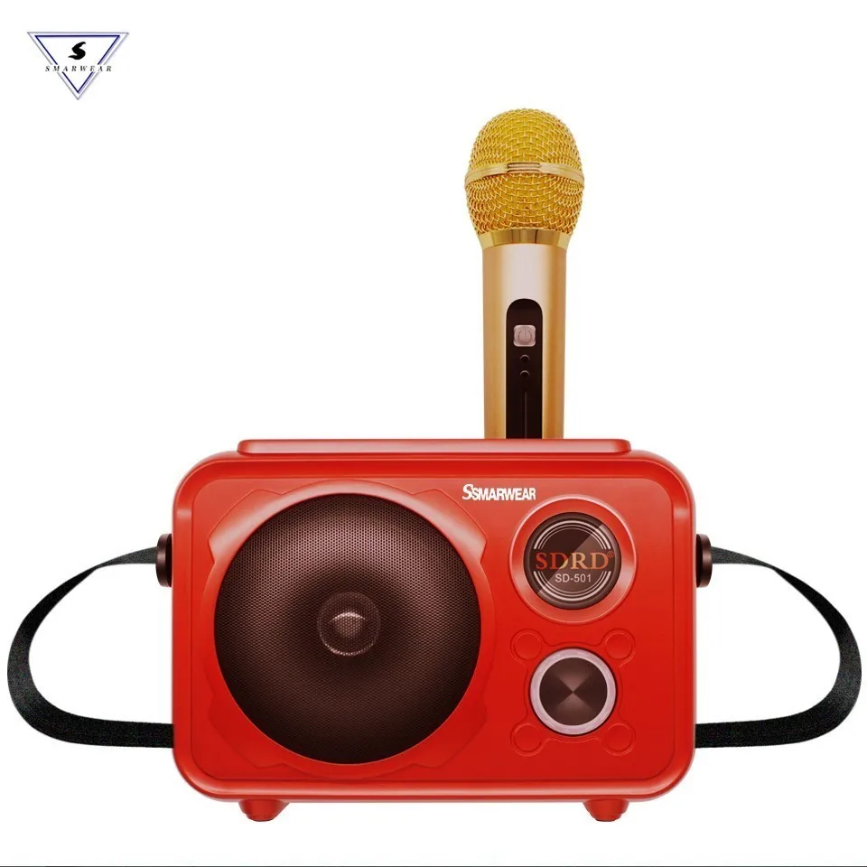 Bluetooth динамик с беспроводным микрофоном Fm радио портативный мобильный телефон караоке Набор K песня поддержка для Andirod Ios Телефон
