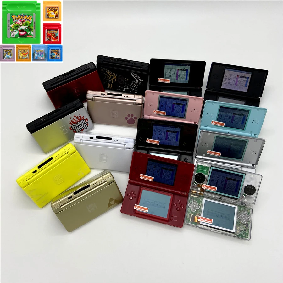 

Профессионально Отремонтированная игровая консоль NDSL для Nintendo DS Lite для игровой приставки Nintendo DSL с игровой картой и картой памяти 16 Гб