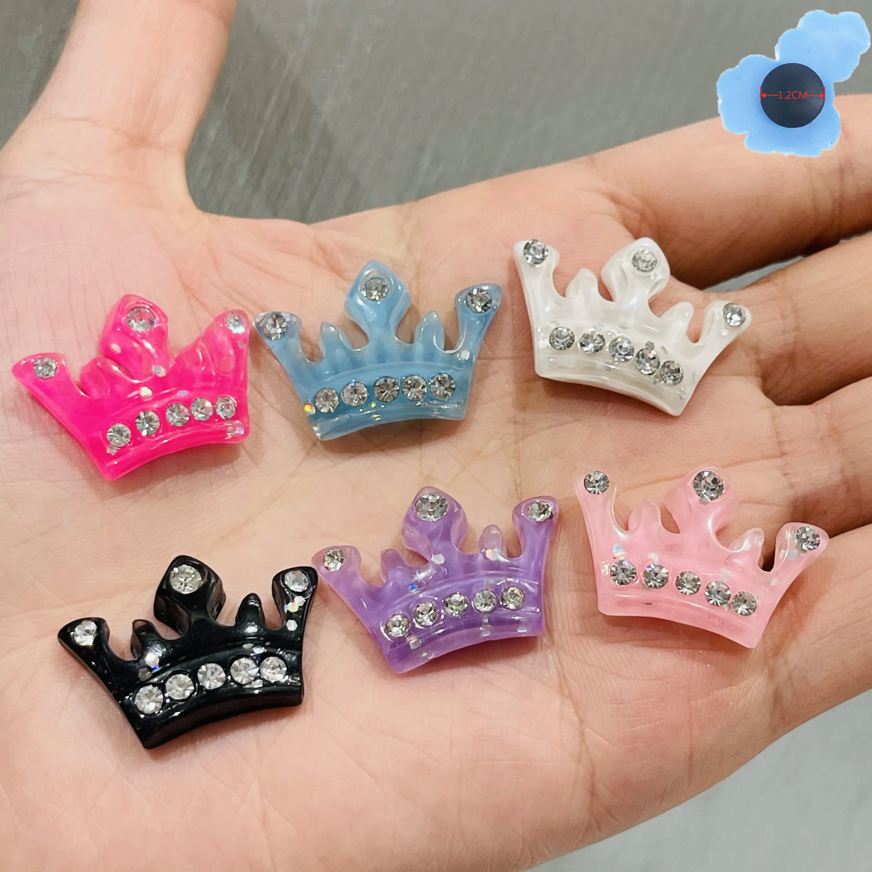

New 50Pcs Resin Crown Adult Shoe Accessories Shoe Charms Decorations For Croc Jibz Wristbands Backpack
