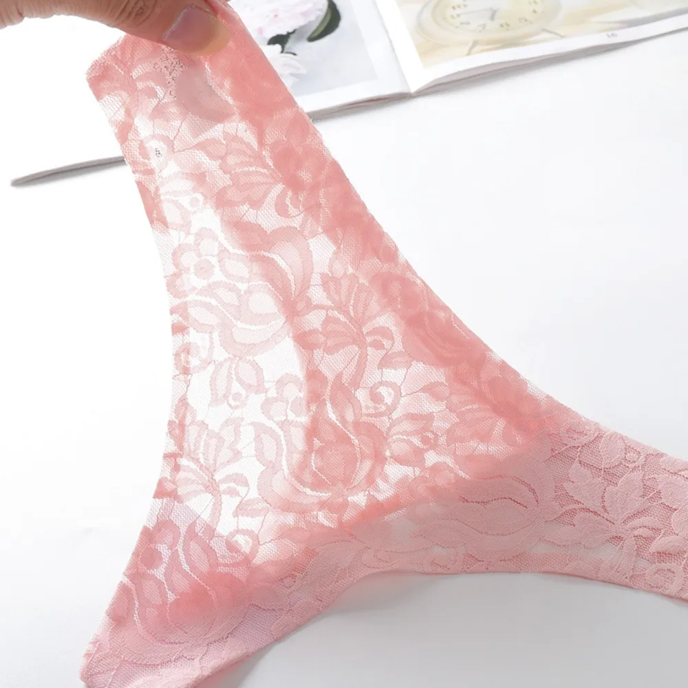 

3Pcs Sexy Lace Panties Women Breathable Transparent Seamless Underwear G-string Thong Sexy Lingerie