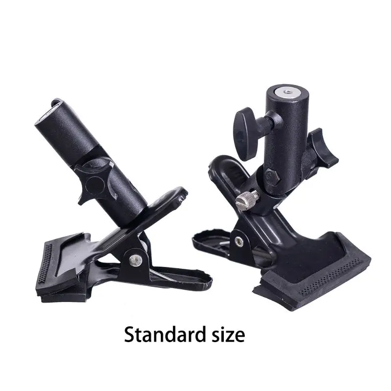 Reflector Clip Clamp E-shape Bracket Holder Light Stands Attachment for Photo Shop Reflector and Background Screw Mount L41E