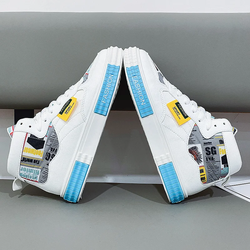 

2021 Autumn and Winter New Men Casual Shoes Wear-resistant Color Matching Shoes Non-slip Shoes Fashion Outdoor Shoes High Top 44