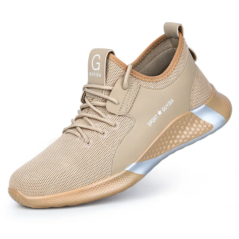 

Summer Men Safety Shoe Breathable Mesh Anti-Smashing Safety Shoes Men Lightweight Non-Slip Work Shoes Zapatos Seguridad Hombre