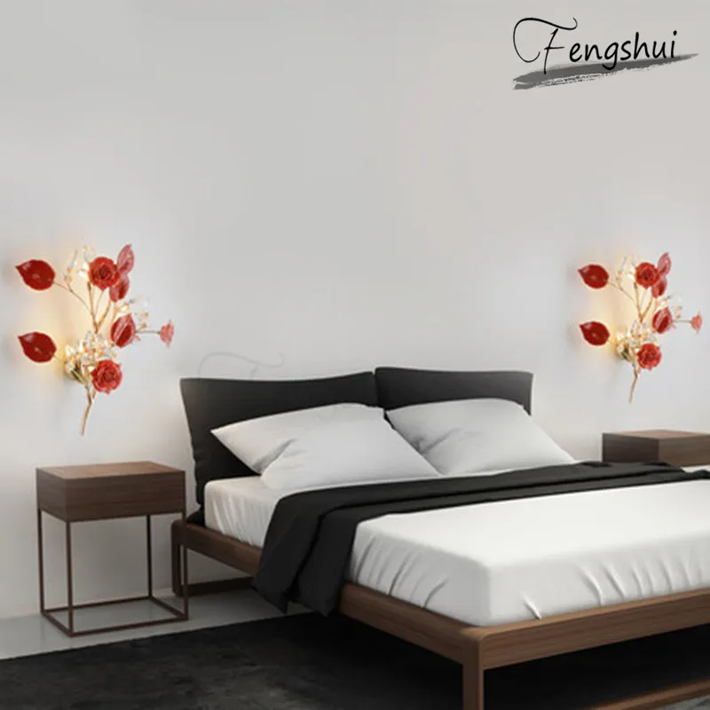 Постмодерн простой керамический цветок декоративный настенный светильник