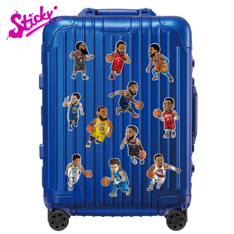 

STICKY Luggage Stickers BasketBall Stars Decal Waterproof PVC Stickers Laptop Pitcher Bottle Notebook Decorate For Boys