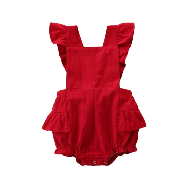 

baby clothes Summer Newborn Baby Girl Clothes Sleeveless Ruffle Romper Infant Bodysuit Sunsuit Layered Jumpsuit Overall Outfits