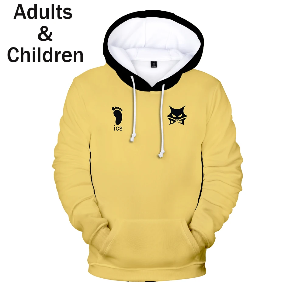 

COOLHarajuku Haikyuu! Толстовки с капюшоном для мужчин и женщин, креативные, в стиле хип-хоп, 3D аниме, Haikyuu! Детская толстовка, Осенние Топы для мальчико...