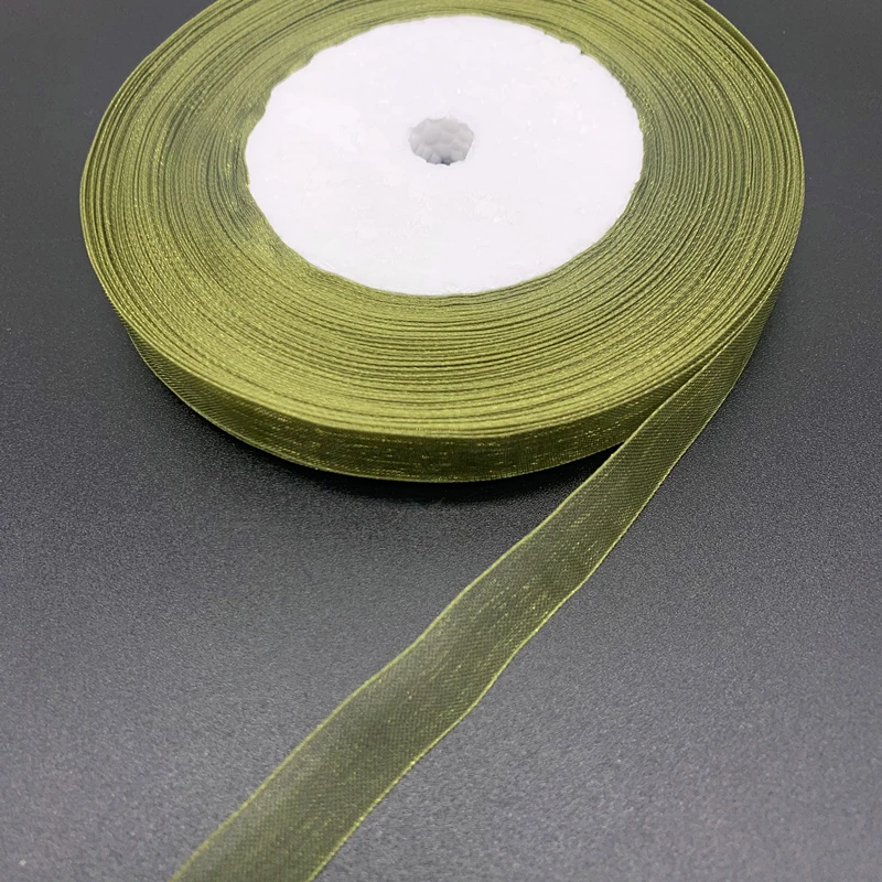 50 ярдов/рулон 10 мм ленты из органзы оптом отличный подарок на свадьбу Рождество