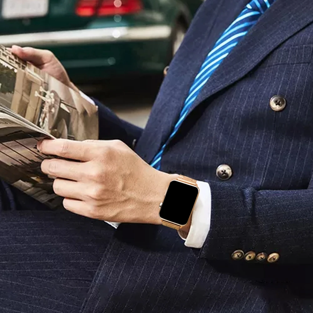 

For Apple Watch Strap 44mm 40mm 42mm 38mm Fashion Metal Stainless Steel Strap iWatch Series 6SE 5 4 3 2 1 Accessories