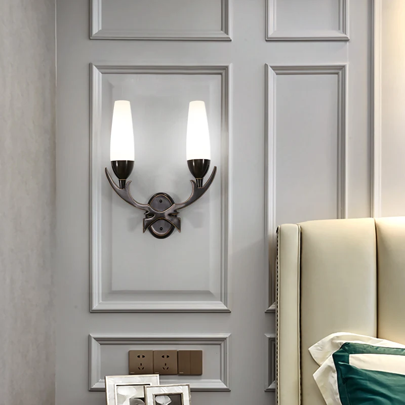 Золотые медные Настенные светильники прикроватные черные для спальни Led бартук AC